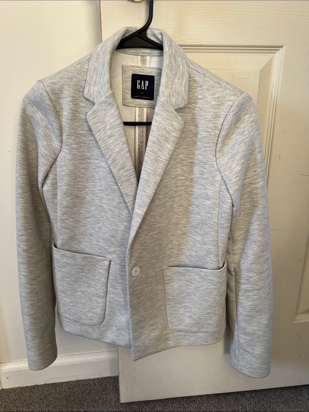Gap Heather Gray Ponte Single-Button Blazer